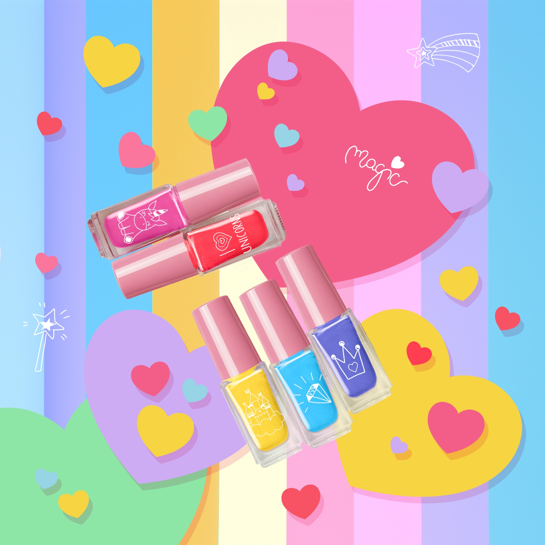beauty4britain-kids-unicorn-set-10-vernis-ongles-enfant-pelable image 8