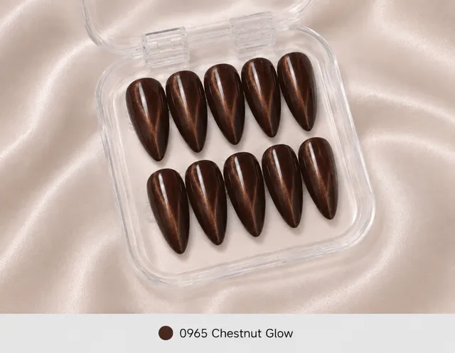 cnth-nails-press-on-nails-chestnut-glow-faux-ongles-marron-10pcs image 1