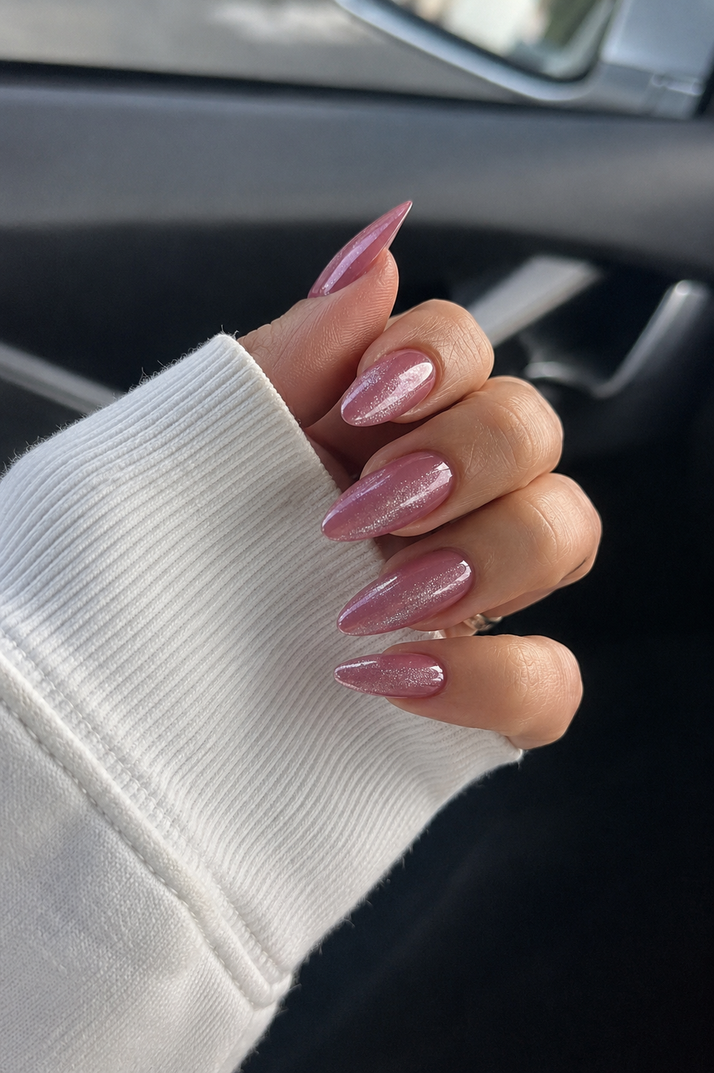 cnth-nails-press-on-nails-dark-pink-glitter-faux-ongles-10-pcs image 2