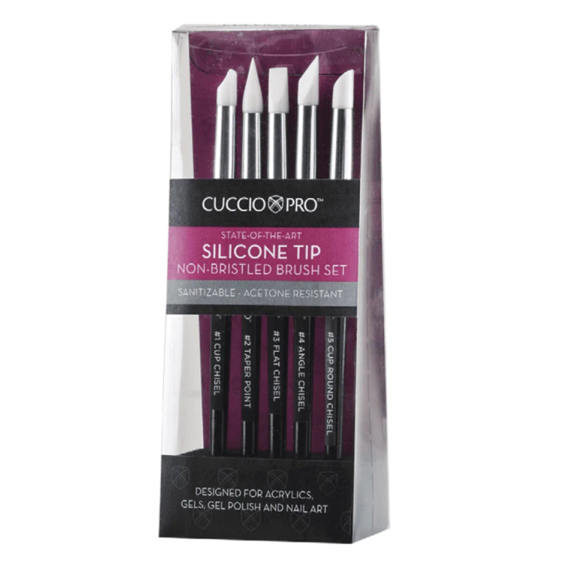 cuccio-pro-silicon-brush-set-5-pinceaux-ongles-silicone image 1