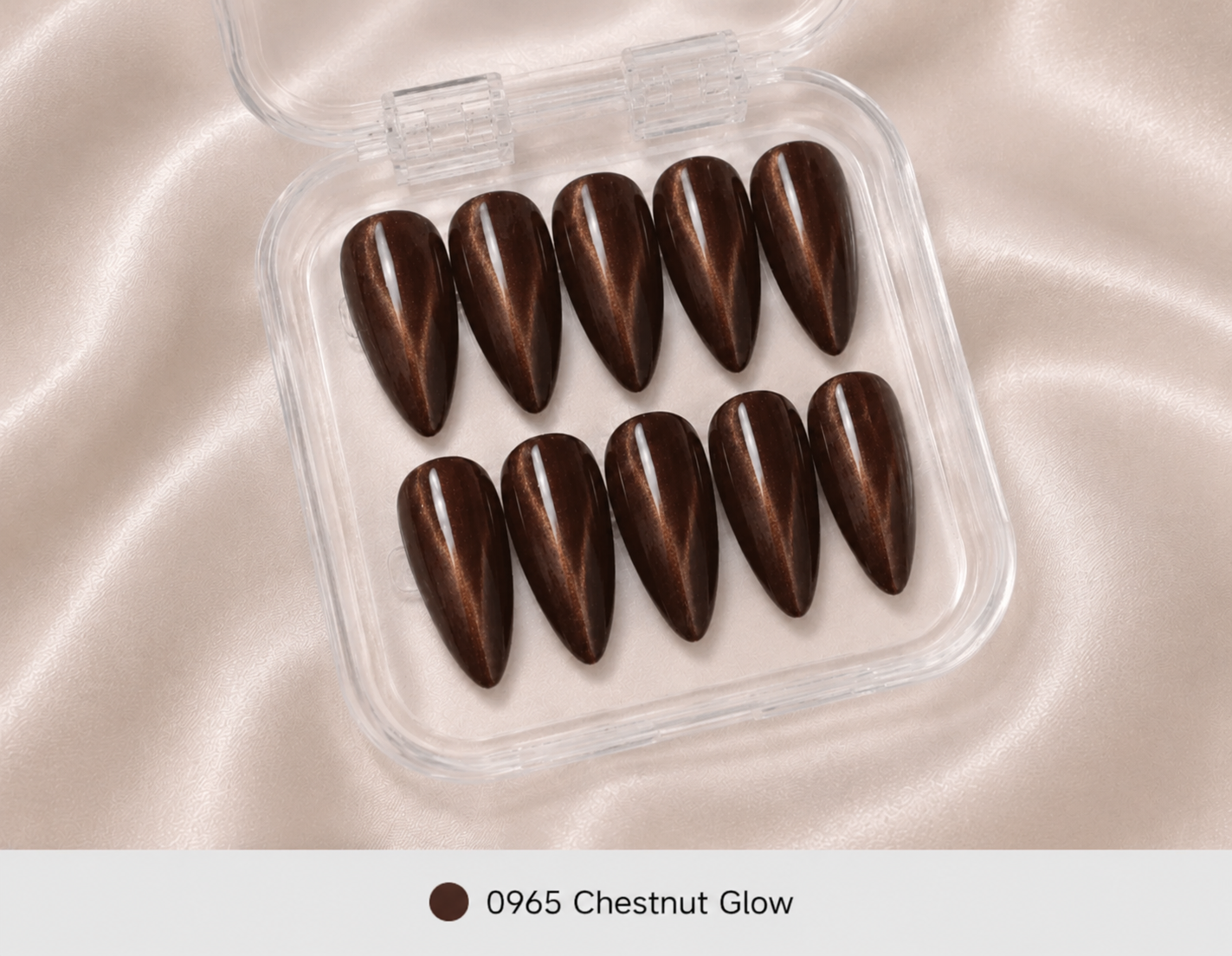 cnth-nails-press-on-nails-chestnut-glow-faux-ongles-marron-10pcs image 1