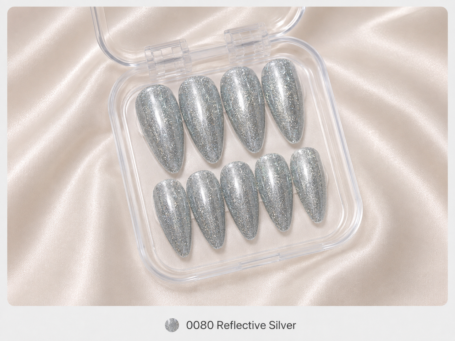 cnth-nails-press-on-nails-reflective-silver-faux-ongles-argent-x10 image 1