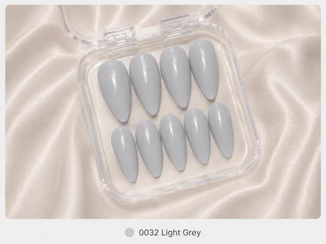 cnth-nails-press-on-nails-light-grey-faux-ongles-10-pcs-brillant image 1