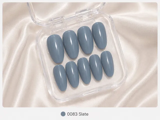 cnth-nails-press-on-nails-slate-faux-ongles-gris-brillant-10-pcs image 1