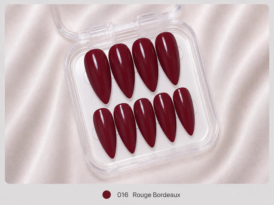 cnth-nails-press-on-nails-rouge-bordeaux-faux-ongles-10-pcs-brillant image 1