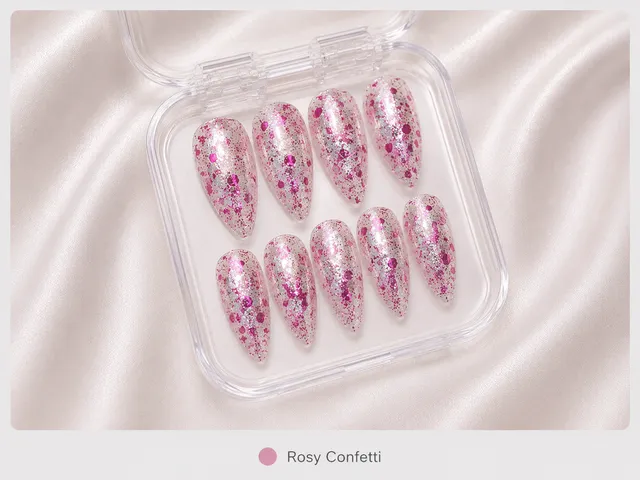 cnth-nails-press-on-nails-rosy-confetti-faux-ongles-confetti-rose image 1