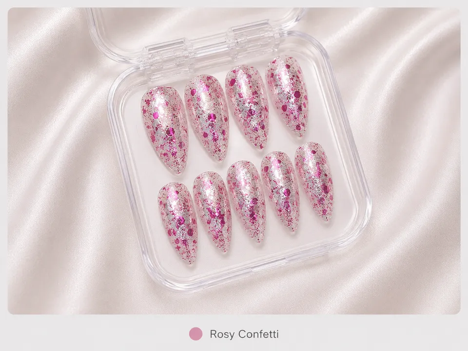 cnth-nails-press-on-nails-rosy-confetti-faux-ongles-confetti-rose image 1