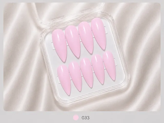 cnth-nails-press-on-nails-pink-rose-faux-ongles-10-pcs-brillant image 1
