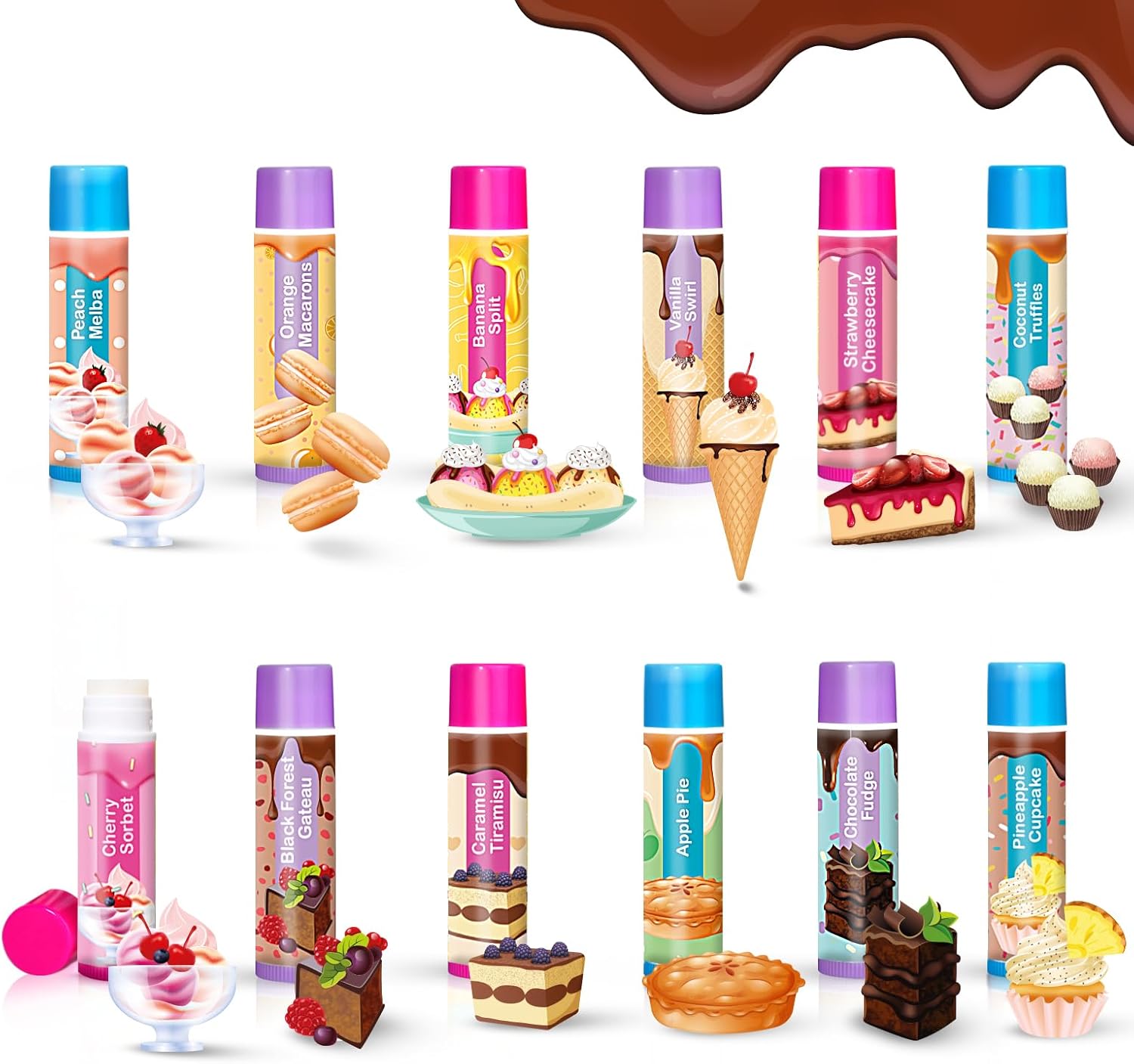 beauty4britain-sweet-treats-baume-l-vres-enfant-lot-12-parfum image 2