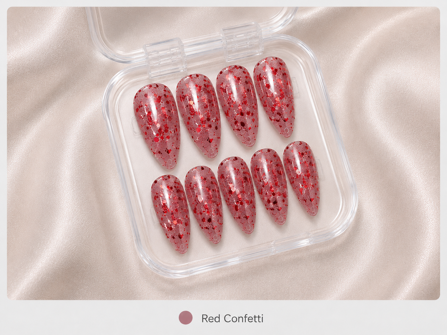 cnth-nails-red-confetti-press-on-nails-rouges-10-pcs image 1