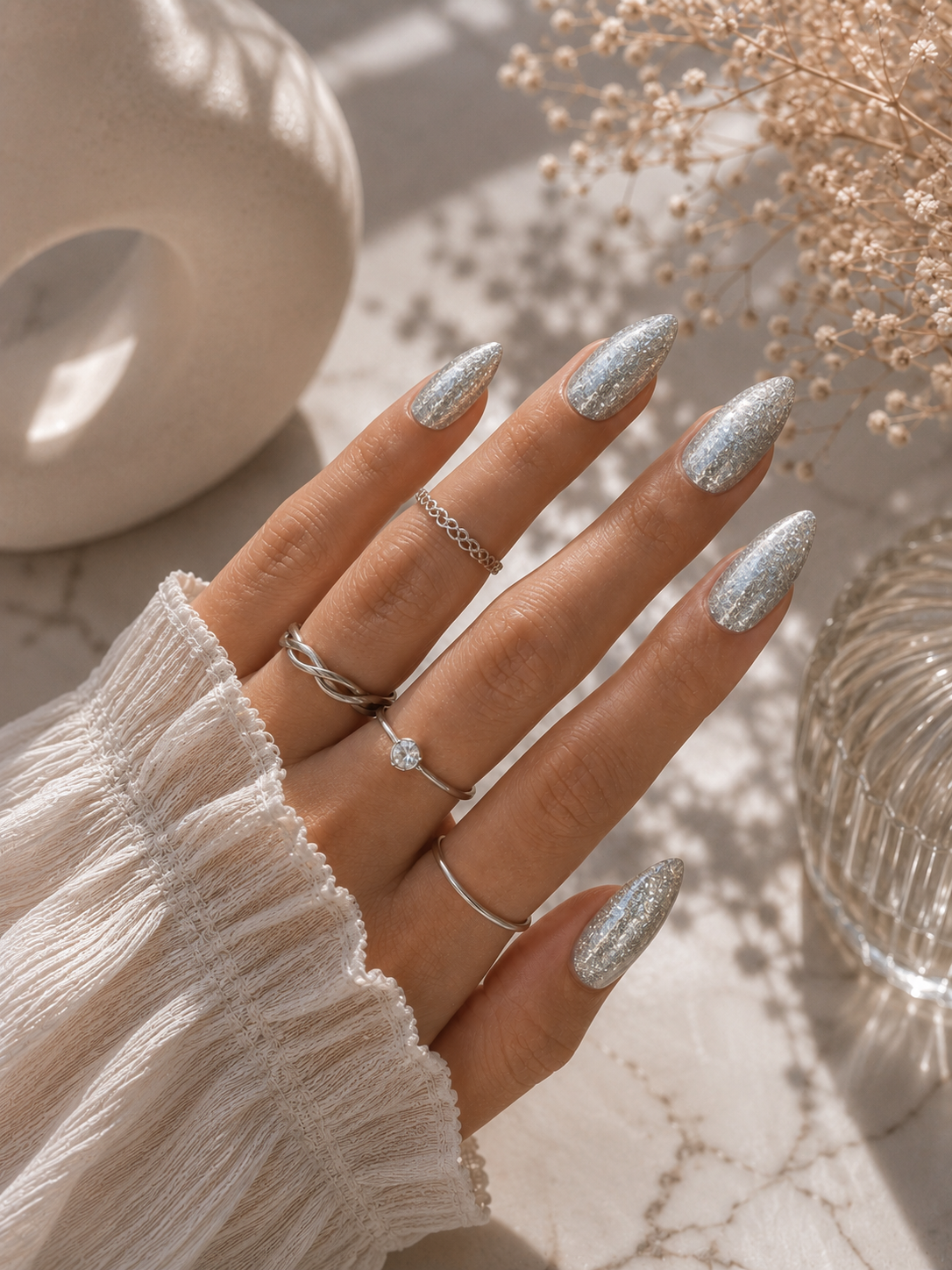cnth-nails-press-on-nails-reflective-silver-faux-ongles-argent-x10 image 2