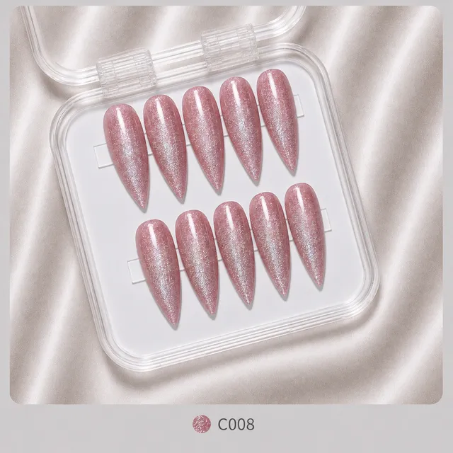 cnth-nails-press-on-nails-light-glitter-faux-ongles-10-capsules-gel image 1