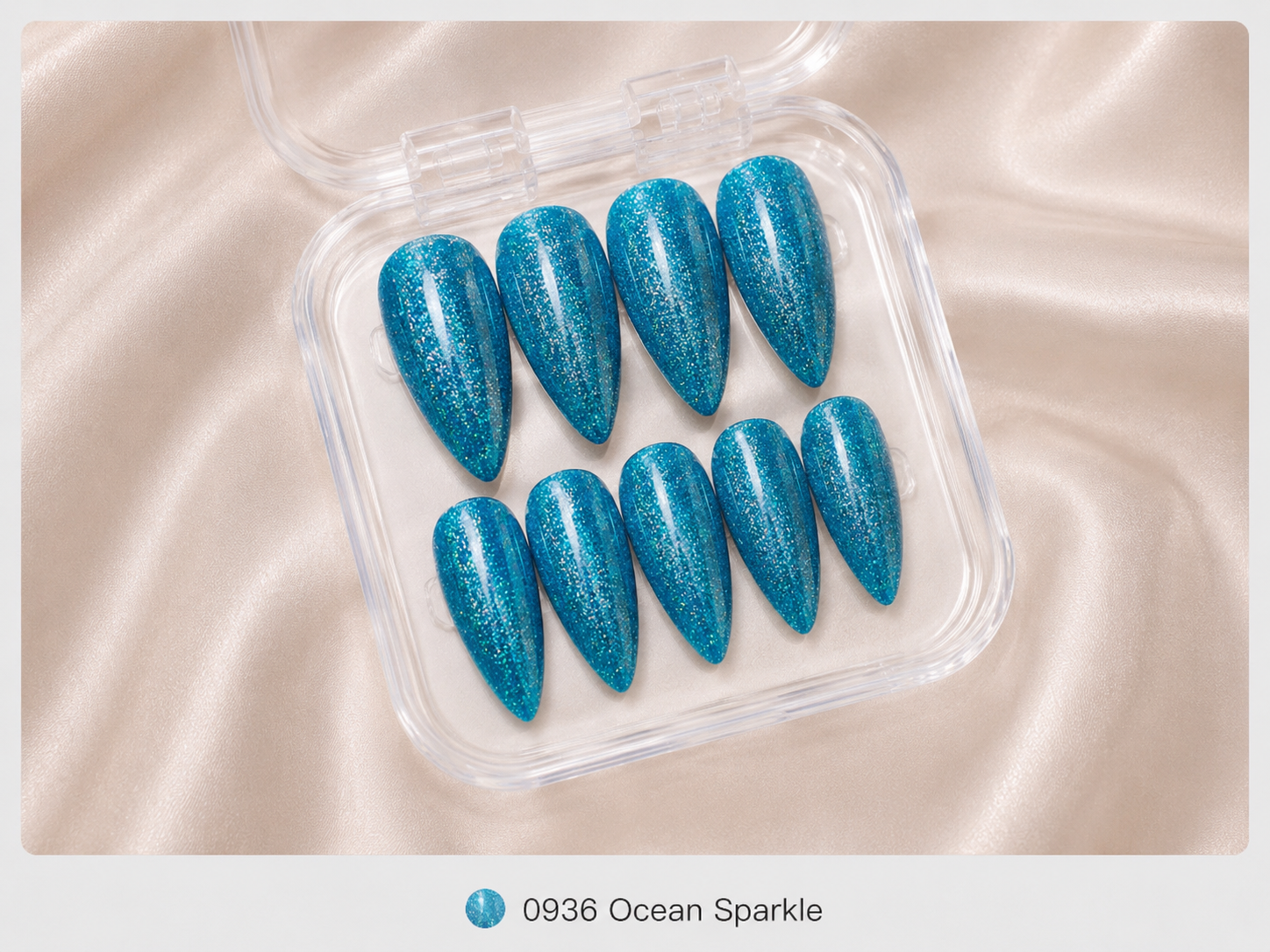 cnth-nails-press-on-nails-ocean-sparkle-faux-ongles-10-pcs-brillant image 1
