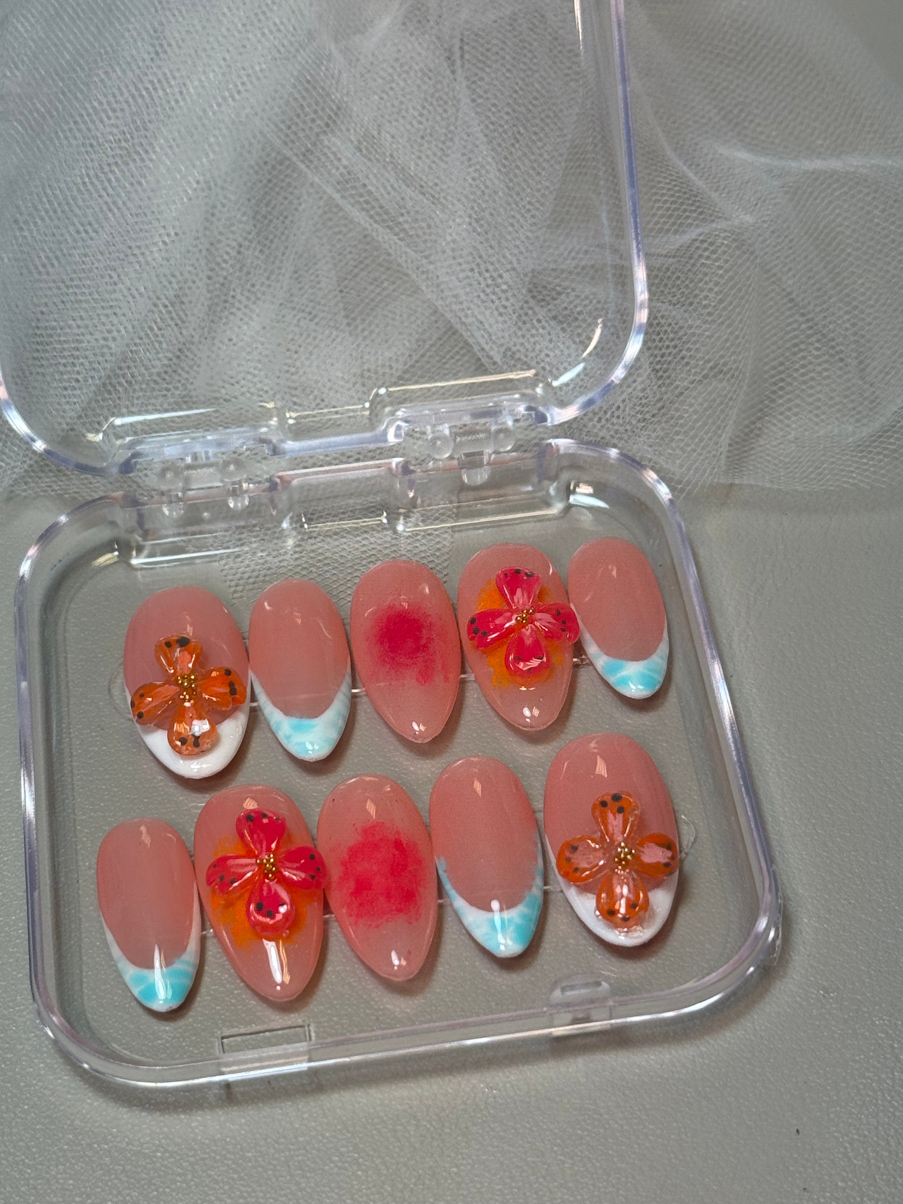 cnth-nails-nail-art-set-shiny-faux-ongles-amande-brillants-10-pcs image 1
