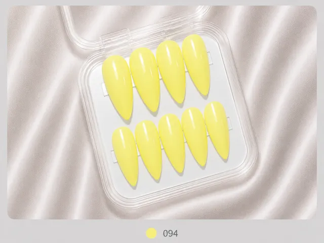 cnth-nails-press-on-nails-light-yellow-faux-ongles-jaune-clair-x10 image 1