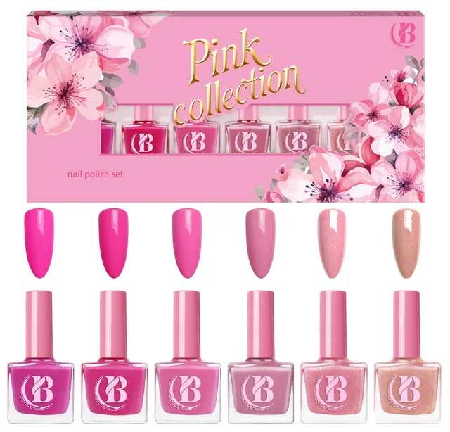 beauty4britain-pink-collection-set-6-vernis-ongles-rose-vegan image 1
