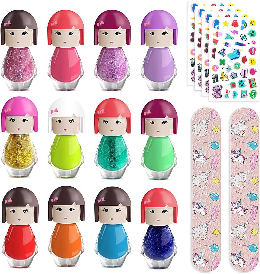 beauty4britain-dollhouse-vernis-enfant-eau-12x5-ml-paillettes-stickers image 2