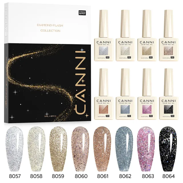 canni-diamond-collection-vernis-gel-paillettes-coffret-8-x-9-ml image 1