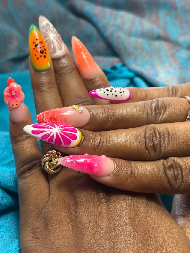 cnth-nails-fruity-press-on-nails-nail-art-3d-10-pi-ces image 1