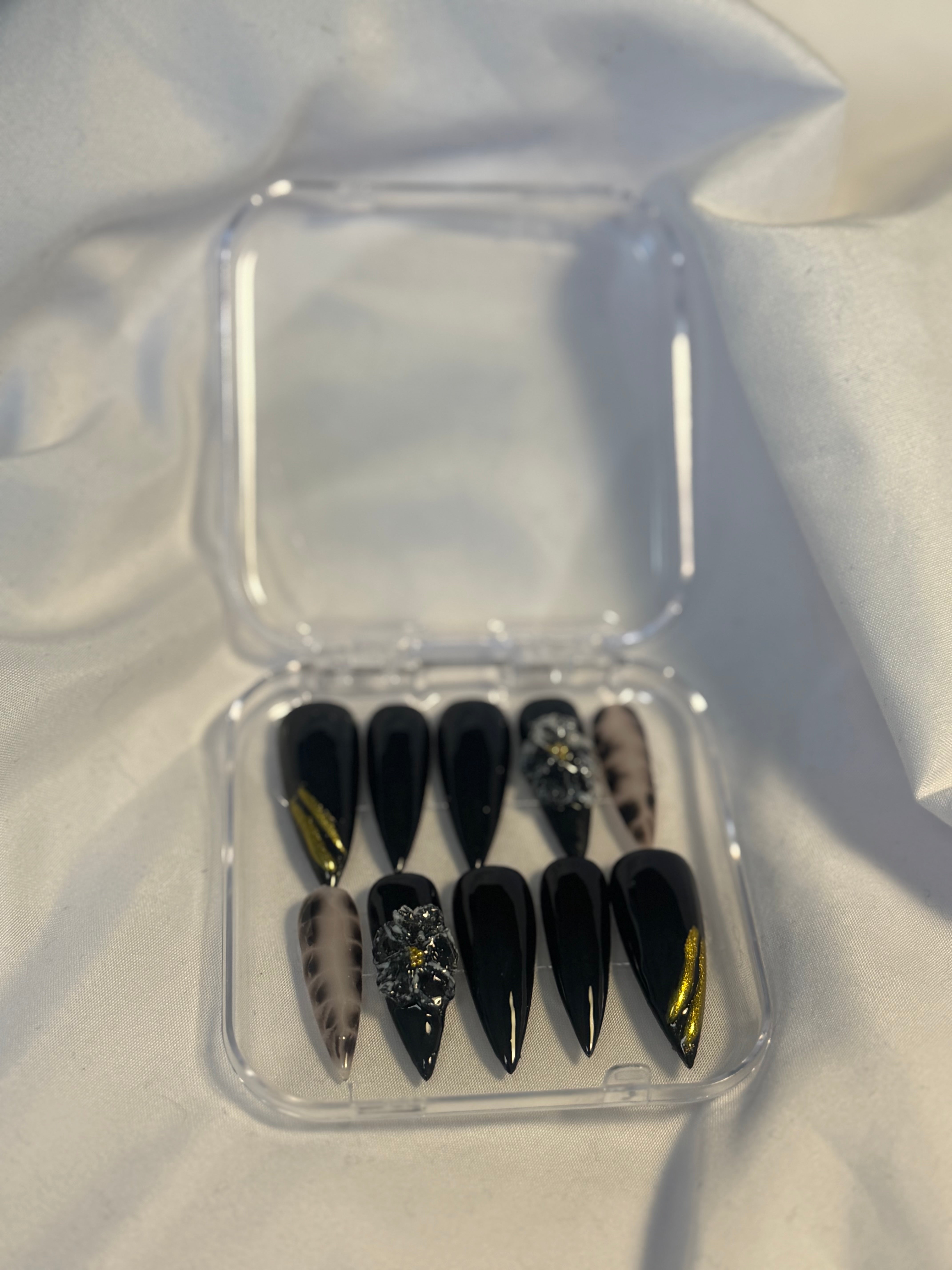 cnth-nails-classy-faux-ongles-stiletto-chrome-3d-10-pi-ces image 2