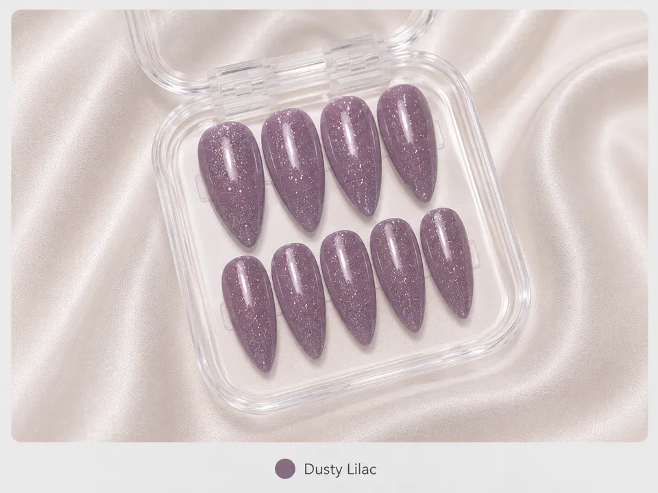 cnth-press-on-nails-dusty-lilac-faux-ongles-10-pcs-brillant image 1