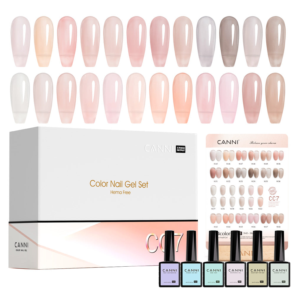 canni-cc7-kit-vernis-semi-permanent-30-pi-ces-jelly-translucide image 1
