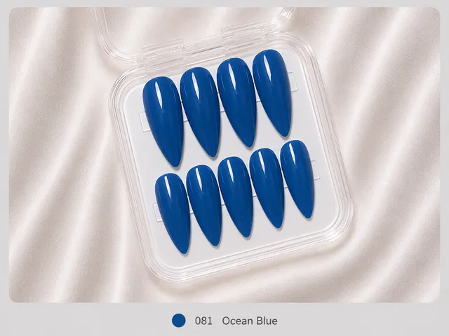 cnth-nails-press-on-nails-ocean-blue-faux-ongles-bleu-brillant-10-pcs image 1