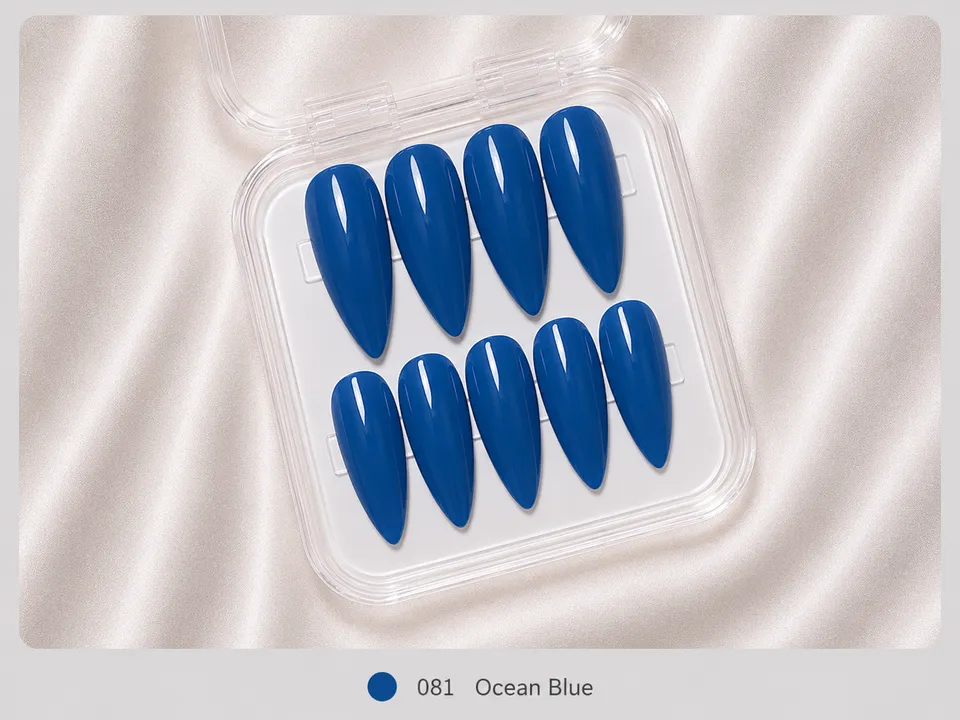 cnth-nails-press-on-nails-ocean-blue-faux-ongles-bleu-brillant-10-pcs image 1