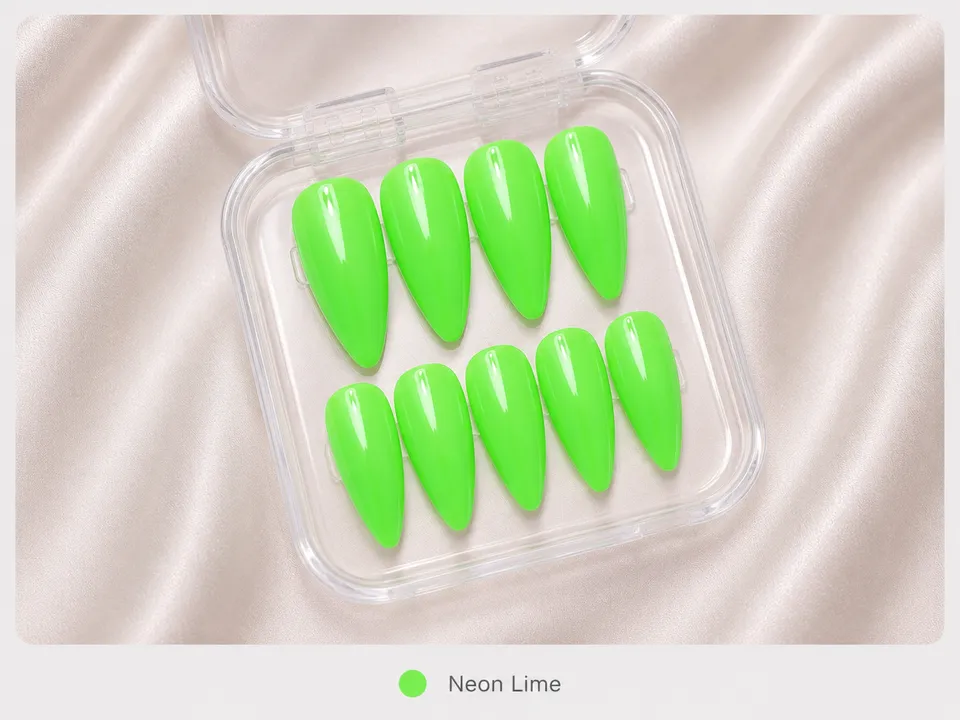 cnth-nails-neon-lime-press-on-nails-vert-n-on-10-pi-ces image 1