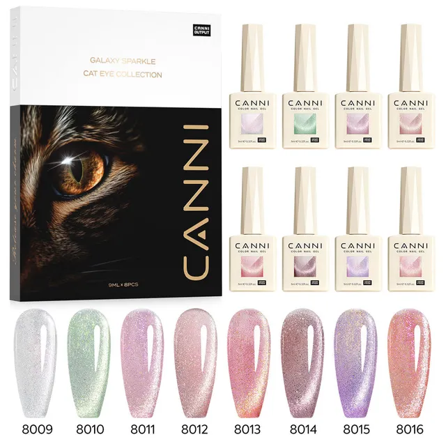 canni-pink-planet-vernis-cat-eye-rose-8-x-9-ml image 1