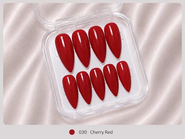 cnth-nails-press-on-nails-cherry-red-faux-ongles-10-pcs-brillant image 1