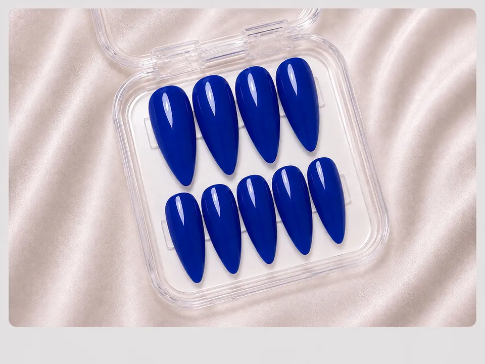 cnth-nails-azure-faux-ongles-unis-brillants-10-pcs image 1