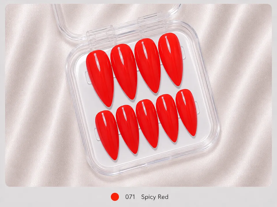 cnth-nails-press-on-nails-spicy-red-faux-ongles-rouges-10-pcs image 1