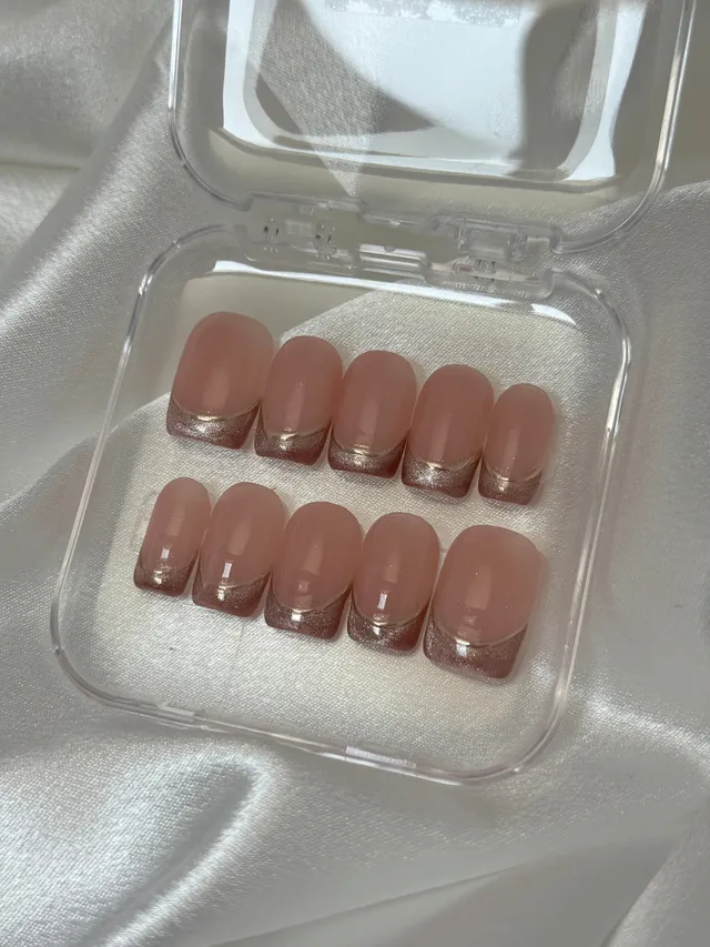 cnth-nails-lumina-press-on-nails-french-chrome-10-pi-ces image 1