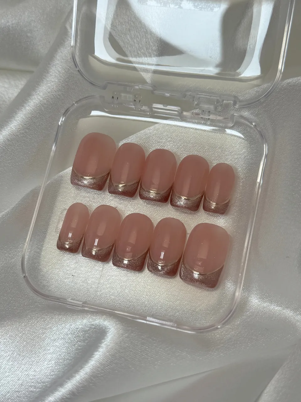 cnth-nails-lumina-press-on-nails-french-chrome-10-pi-ces image 1