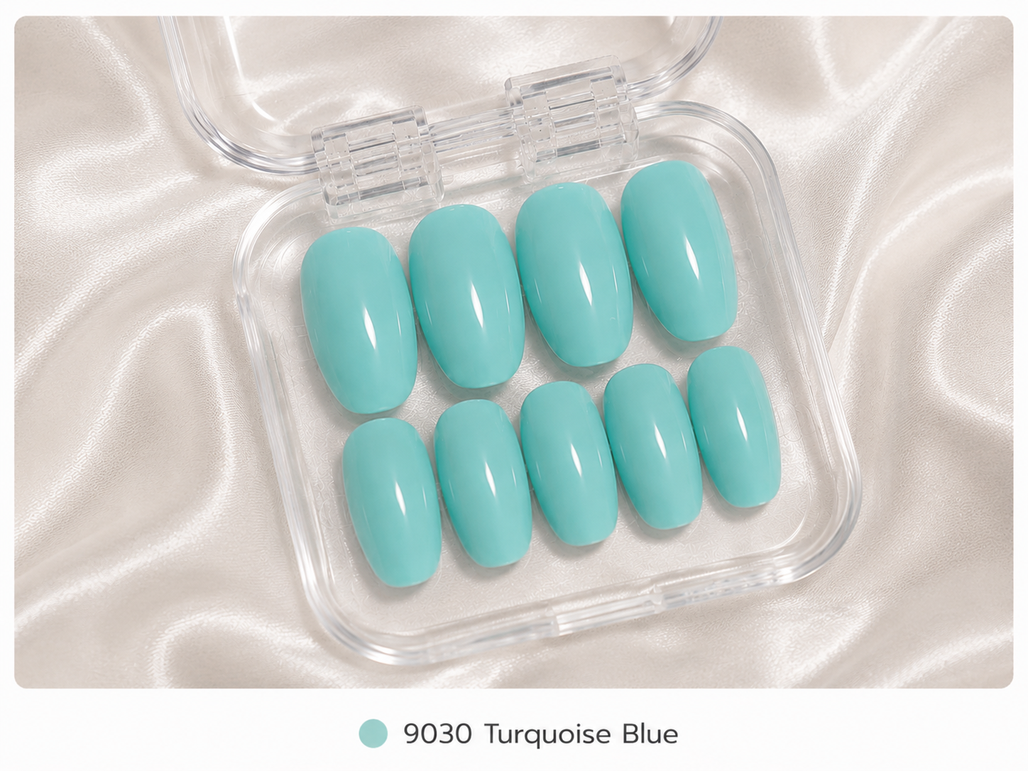 cnth-nails-press-on-nails-turquoise-blue-faux-ongles-10-pcs-brillant image 1