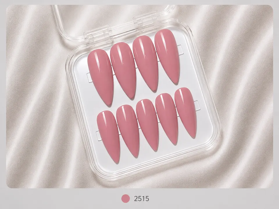 cnth-nails-press-on-nails-rosalia-faux-ongles-rose-brillant-10-pcs image 1