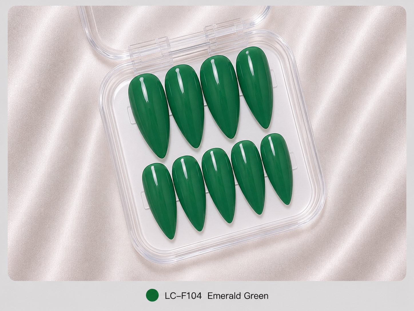 cnth-nails-press-on-nails-emerald-green-faux-ongles-10-pcs-brillant image 1