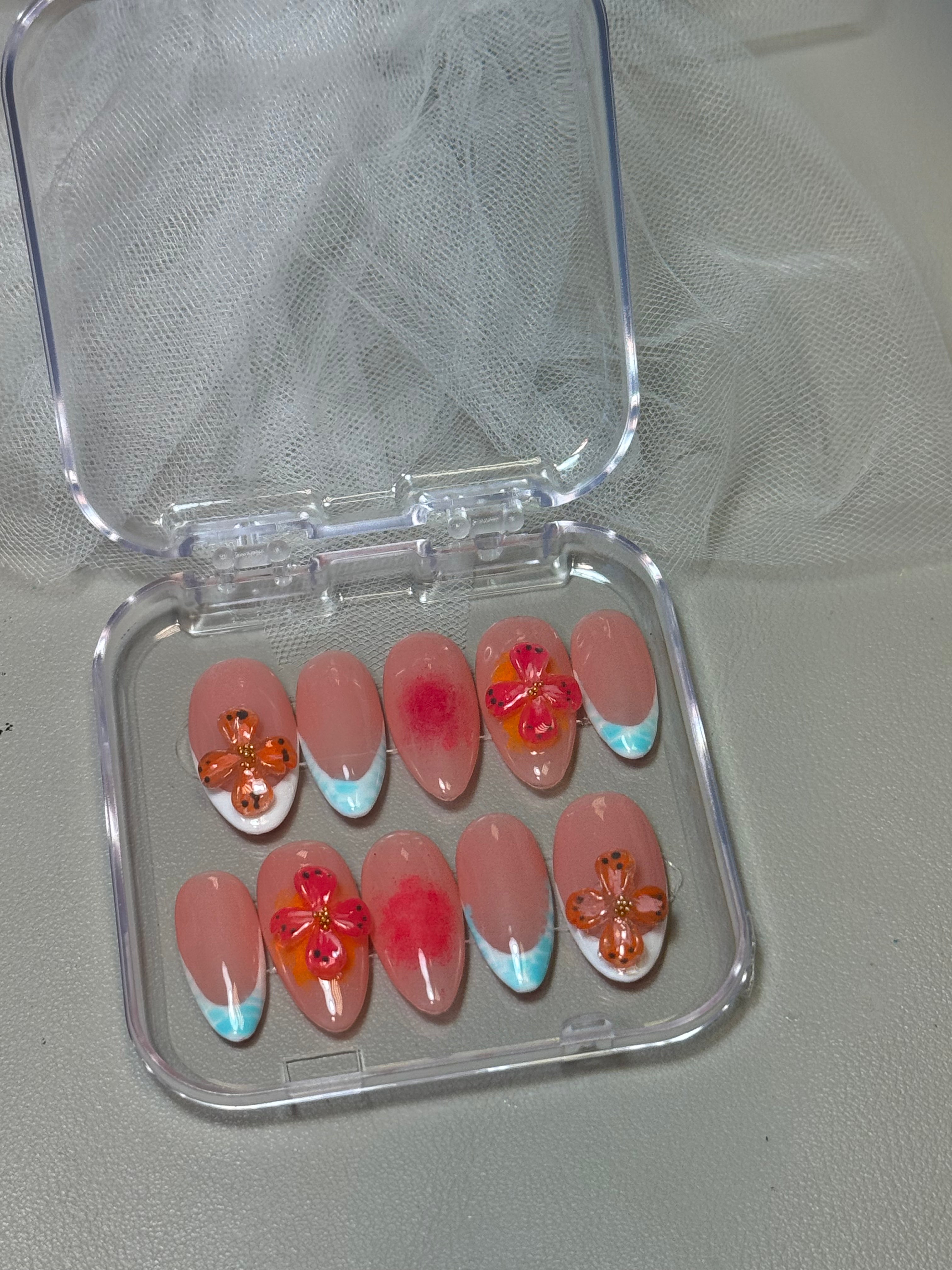 cnth-nails-nail-art-set-shiny-faux-ongles-amande-brillants-10-pcs image 2