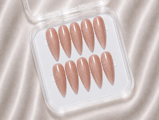 cnth-nails-press-on-nails-skin-glitter-faux-ongles-paillettes-10-pcs image 1