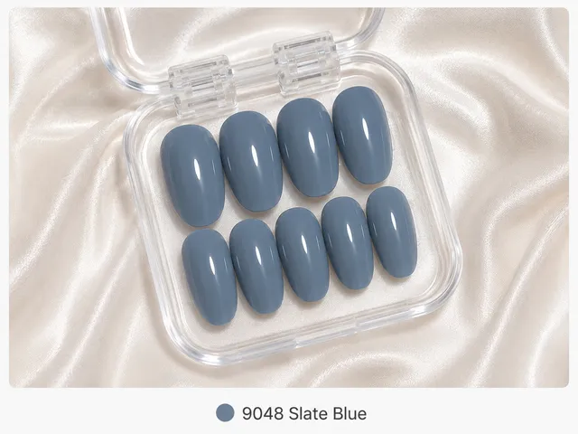 cnth-nails-press-on-nails-slate-blue-faux-ongles-bleu-brillant image 1