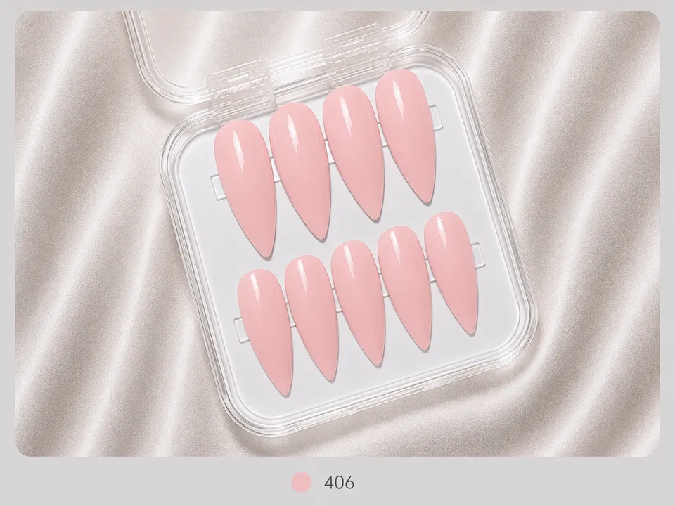cnth-nails-press-on-nails-sweet-pink-faux-ongles-rose-brillant image 1