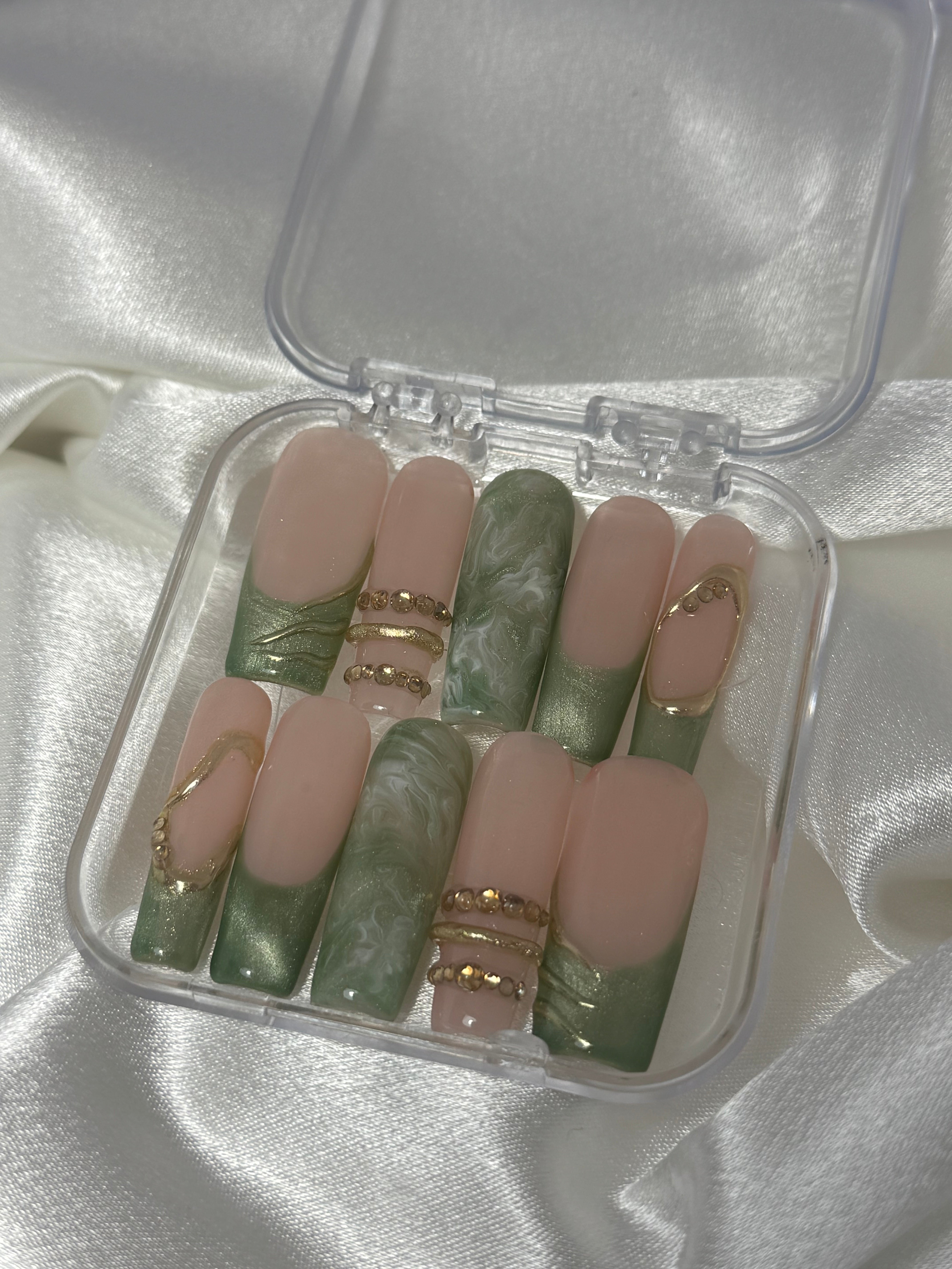 cnth-nails-jade-press-on-nails-french-marbr-10-pi-ces image 2