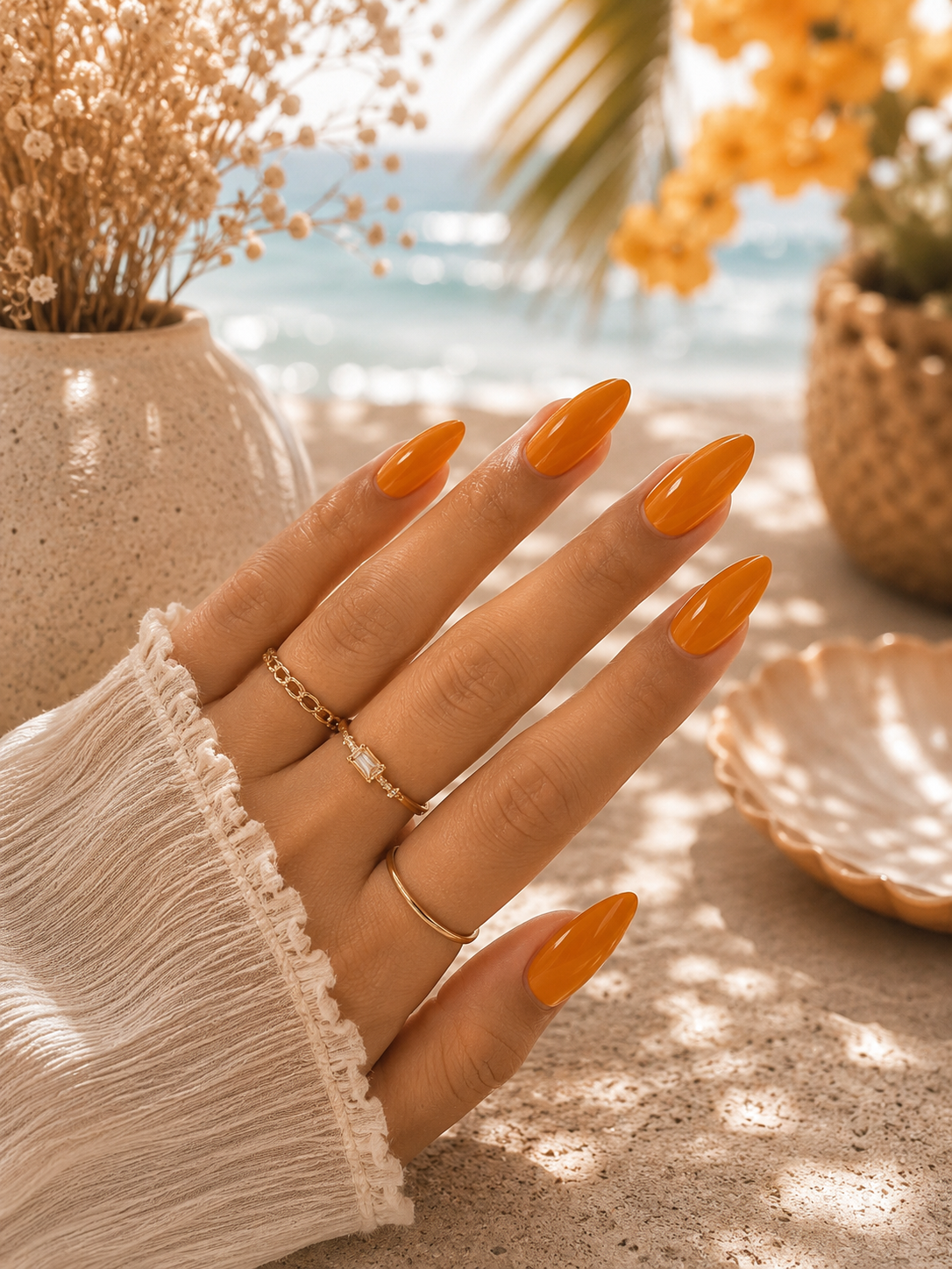 cnth-press-on-nails-amber-glow-faux-ongles-10-pcs-brillant image 2