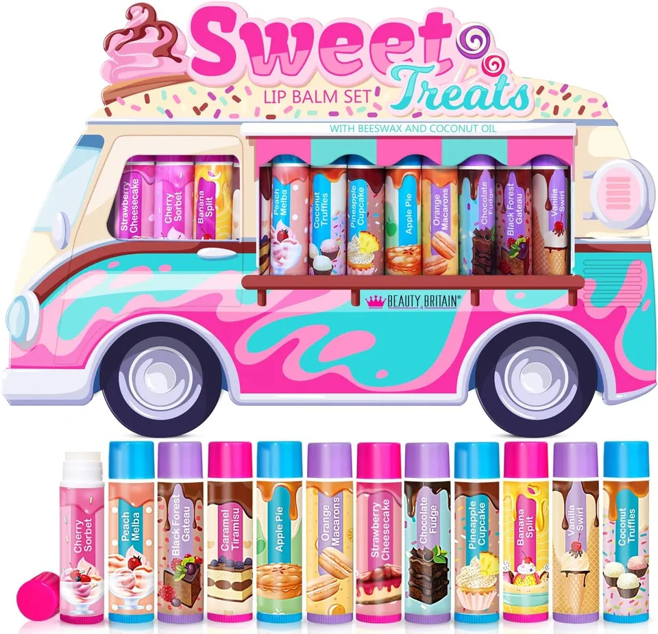beauty4britain-sweet-treats-baume-l-vres-enfant-lot-12-parfum image 1
