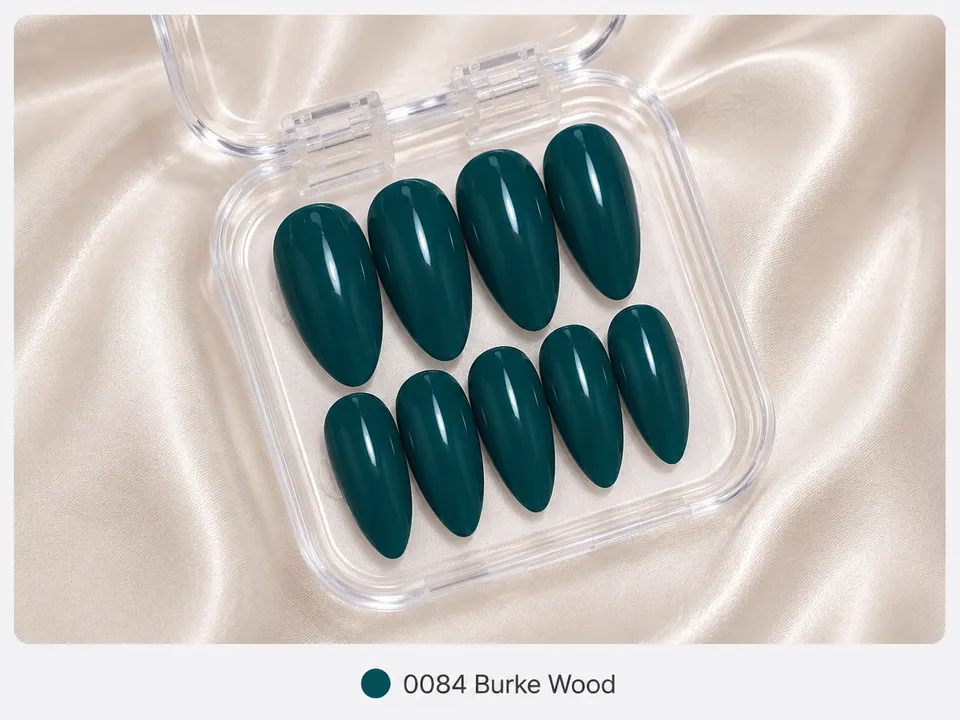 cnth-nails-press-on-nails-burk-wood-faux-ongles-marron-brillant image 1