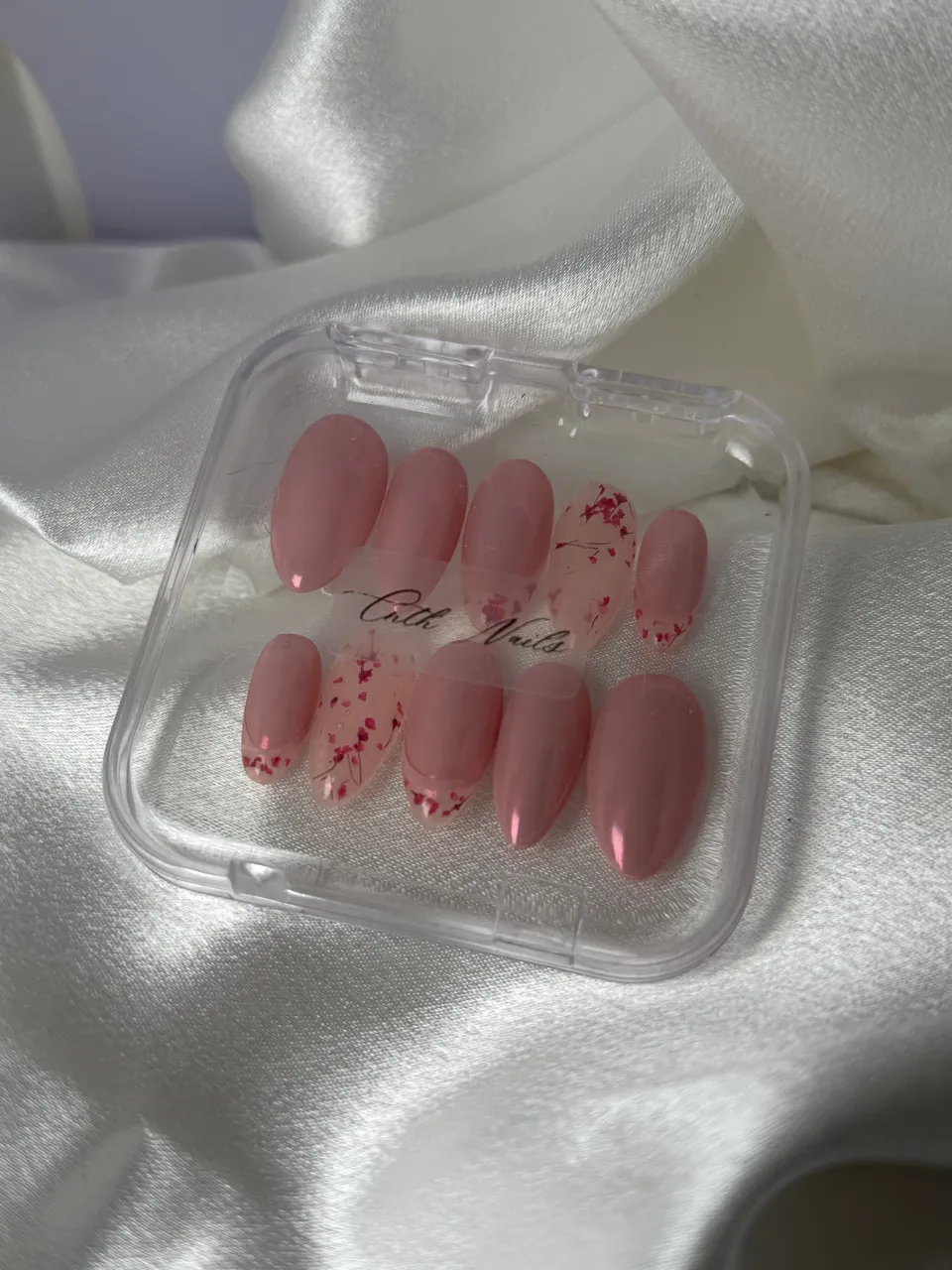 cnth-nails-nail-art-set-glazed-faux-ongles-chrome-french image 1