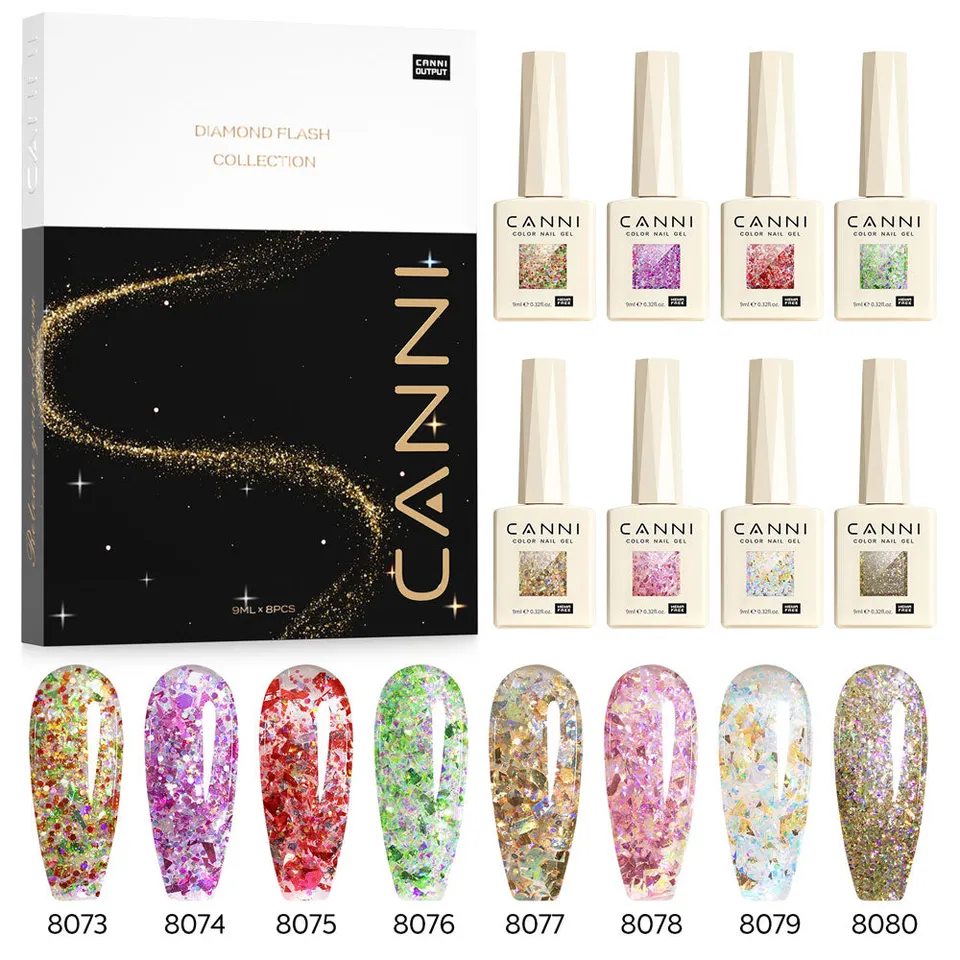 canni-aurora-coffret-vernis-semi-permanent-glitter-8-x-9-ml-gk image 1