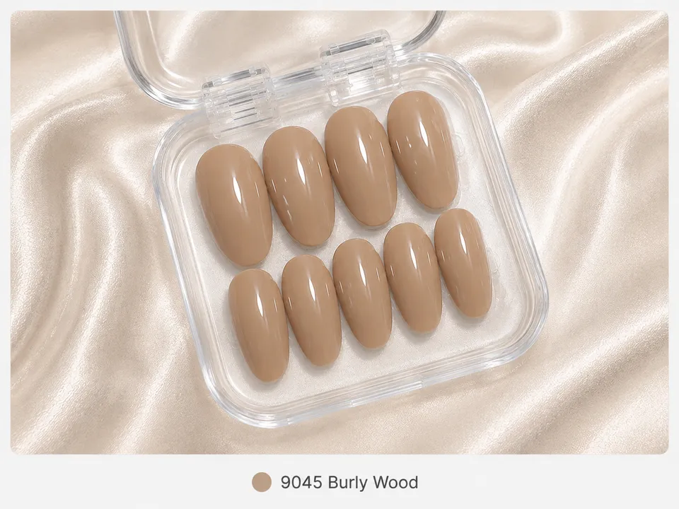 cnth-nails-burly-wood-faux-ongles-unis-brillants-10-pcs image 1