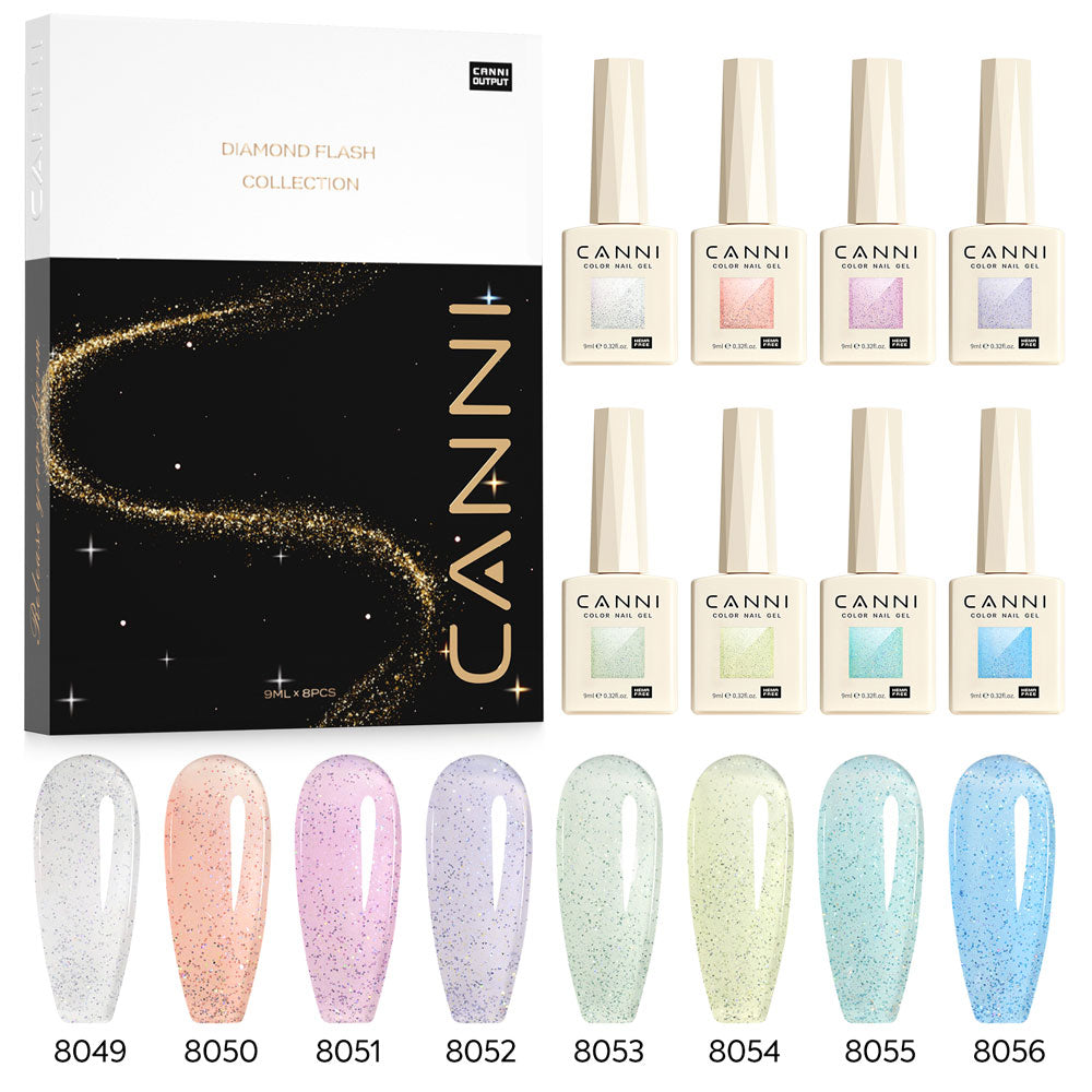 canni-aurora-coffret-vernis-semi-permanent-glitter-8-x-9-ml-gk image 2